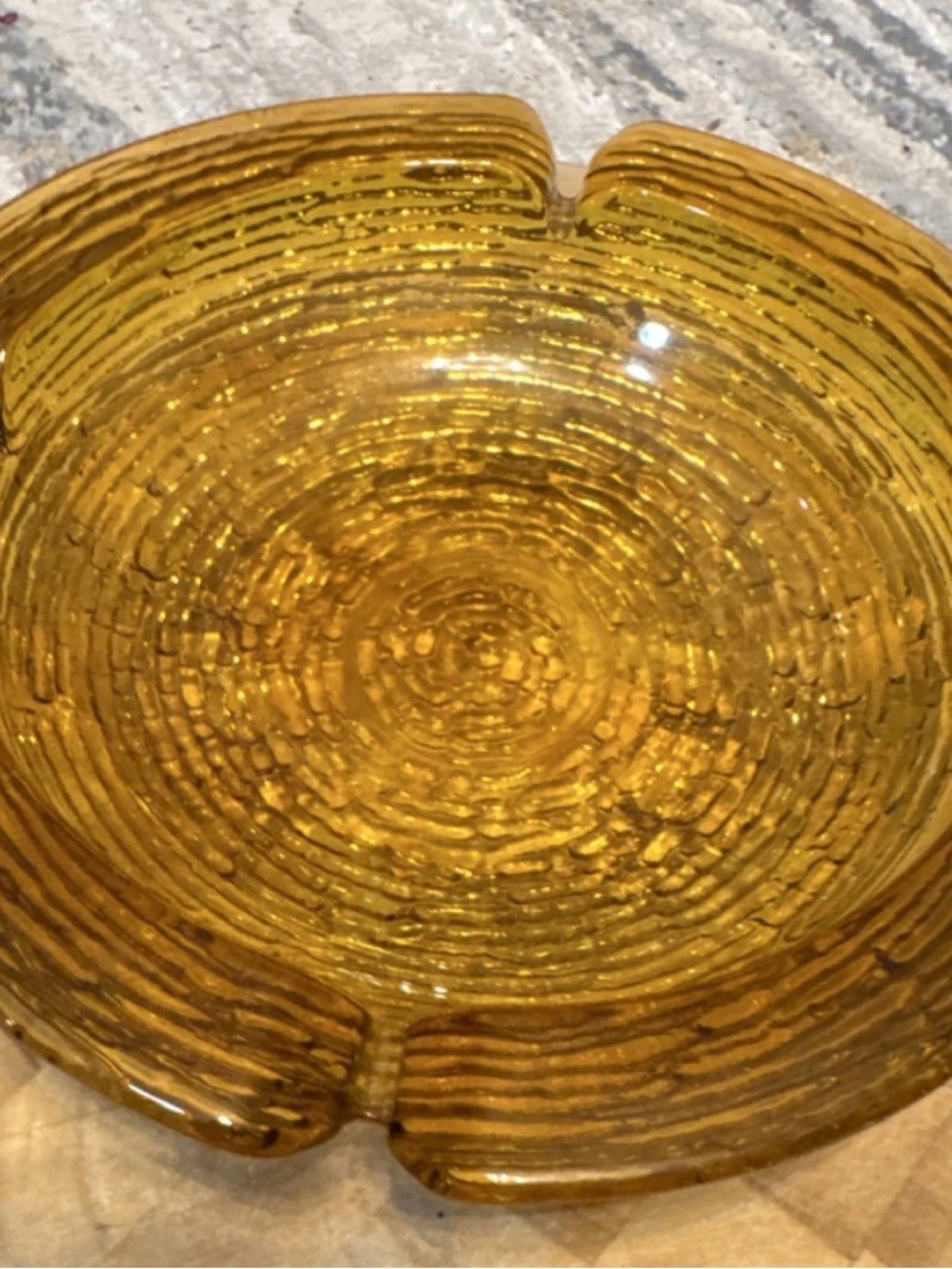 Amber Glass Decorative Bowl -ashtray